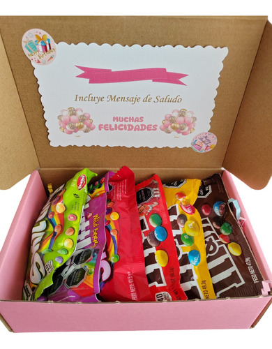 Box De Chocolate M & M - Skittles Caja Obsequio