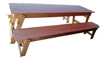 Comprar Juego De Quincho Mesa+ 2 Bancos Plegables Pino Macizo 200mts