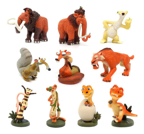 10pcs Ice Age Manny Elephant Diego Sid Figura Modelo Juguete