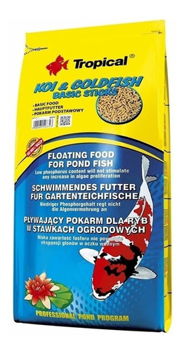 Tropical Koi Goldfish Basic Sticks Flote 4kg Carpas Estanque