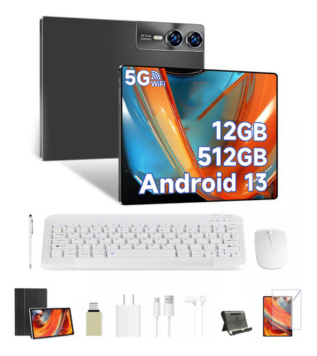Tablet Hancdon S12 Full Band Doble Sim y Doble Espera con Wifi 5g Android 13 Almacenamiento 512gb Ram 12gb Negro
