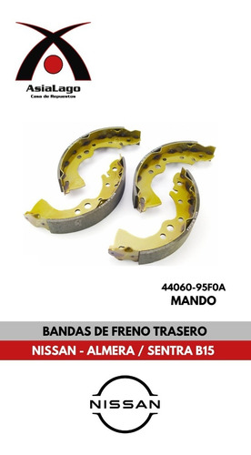 Bandas De Freno Trasero Nissan Almera - Sentra B15