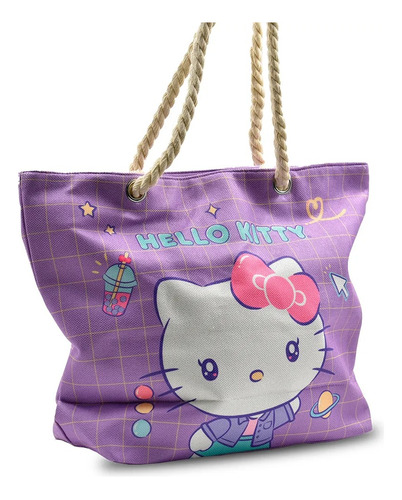 Bolso Playero Hello Kitty, Minnie Y Mickey Mouse