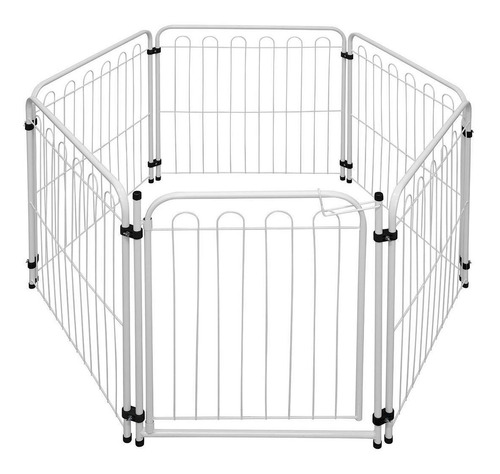 Cercado Pet Cachorro Caes Dobrável 5 Lados 69cm Branco