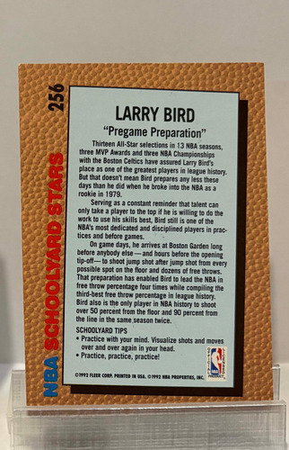 Larry Bird Fleer Ultra '92 - '93 Schoolyard Stars (256) (Usado)