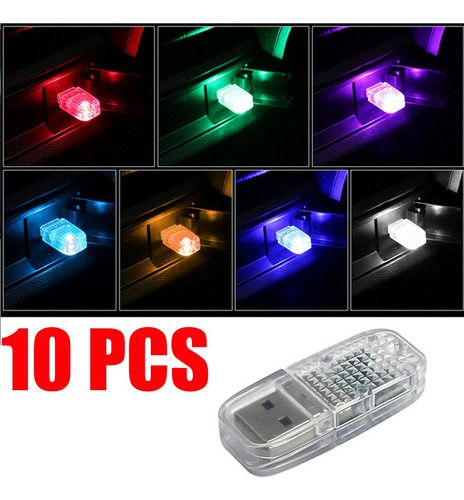 Luz Atmósfera 10 Pzs Mini Usb Decorativa Multicolor Led