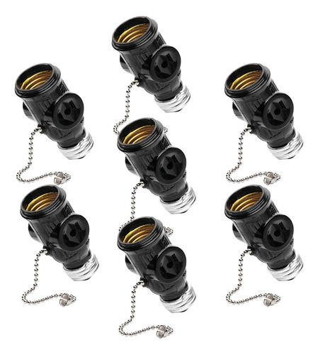 7 Pzs. Socket Portalámparas Ladrón Con Interruptor De Cadena