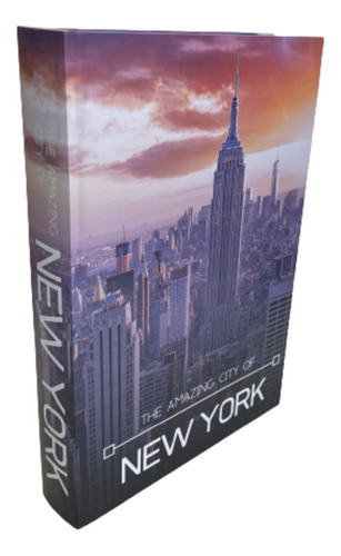 Livro Decorativo Caixa Fake Estampa Paisagem New York 30cm