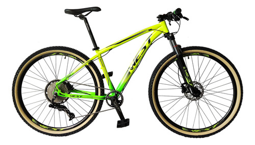 Bicicleta Aro 29 Prowest Discovery 12v Rx Hid Trava Guidão Cor Amarelo/verde Neon Tamanho Do Quadro 17