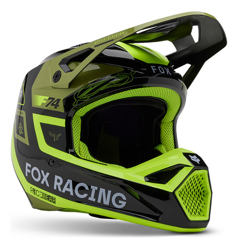 Casco Fox V1 Race Spec Mips Mx Motocross Enduro Hombre Verde Lisa L