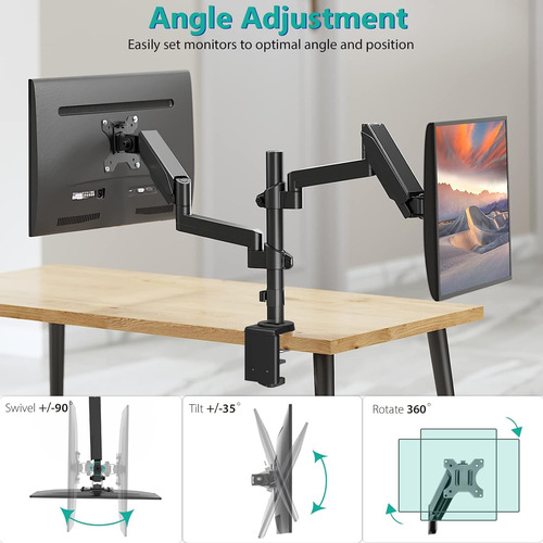 Soporte De Escritorio Para Monitor Lcd Dual Hasta 32 Pulgada