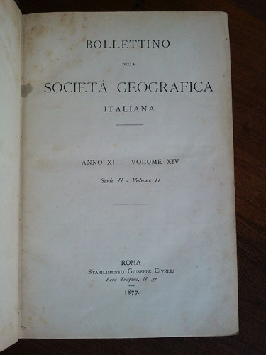 Imagen 2 de 7 de Bollettino Della Societa Geografica Italiana Anno 1877