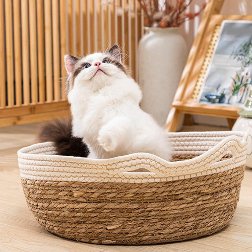 Cesta Para Cama De Gato Tejida A Mano Cama De Salón