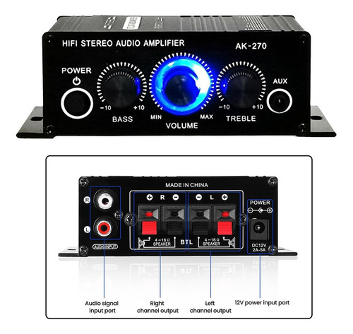 Amplificador De Audio Bocinas Aux De 3,5 Mm Para Pared De