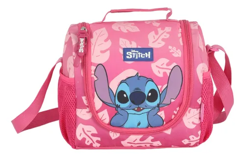 Lancheira Térmica Disney Stitch Licenciada Rosa + Estojo