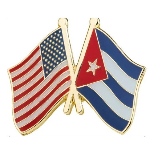 Pin Broche Banderas Dobles Estados Unidos - Cuba Esmaltado