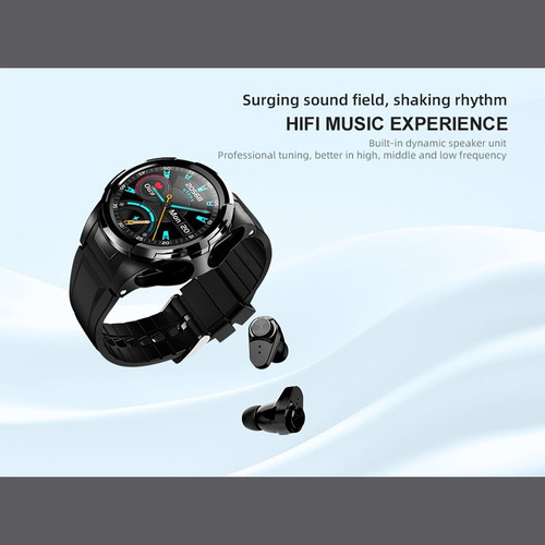 Imagen 2 de 10 de Smartwatch Reloj Inteligente S201 Con Audifonos 5.0 Fralugio