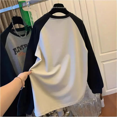 Camiseta Coreana De Oso De Dibujos Animados Con Mangas Raglá