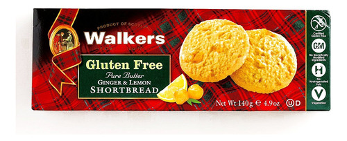 Walkers Shortbread De Jengibre Y Limon Sin Gluten 4.9 Oz Cad