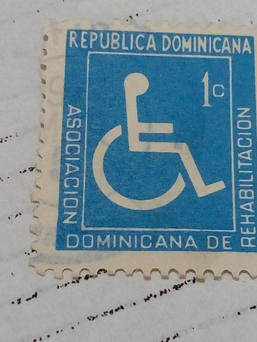 Estampilla De Rep. Dominicana. Rehabilitación (azul)  1c (2)