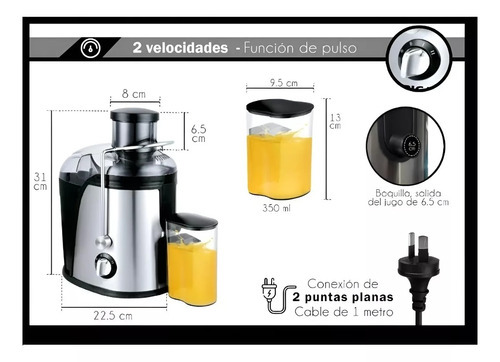 Extractor De Jugos Exprimidor De Naranja Eléctrico Sacajugo