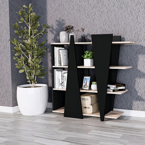 Biblioteca Moderna Living Diseño Sala Star Negro