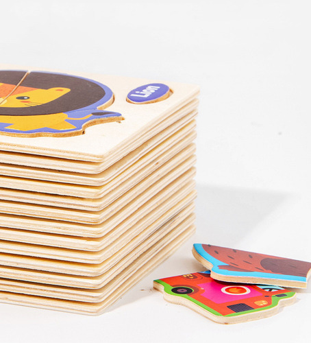 12 Piezas De Rompecabezas De Madera 3d, Juguetes Educativos