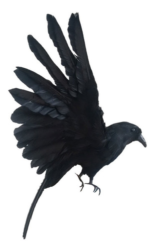 Pájaros Artificiales Realistas Cuervo Negro Adornos De