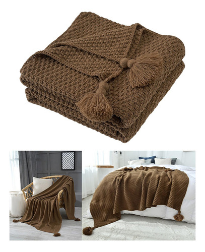 Manta Tejida De Estilo Nórdico, Ligera, Para Cama,
