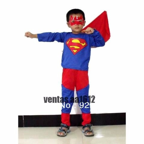 Disfraz De Superman Ropa Para Niños Traje Mascara L M S