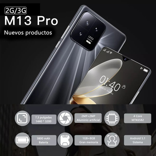 Teléfonos Inteligentes Android Baratos M13 Pro 6.53 En Ram1gb Y Rom8gb