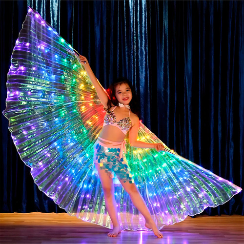 Alas Luminosas De Luz Led Capa Fiesta Danza Arabe Disfraz Color Multicolor