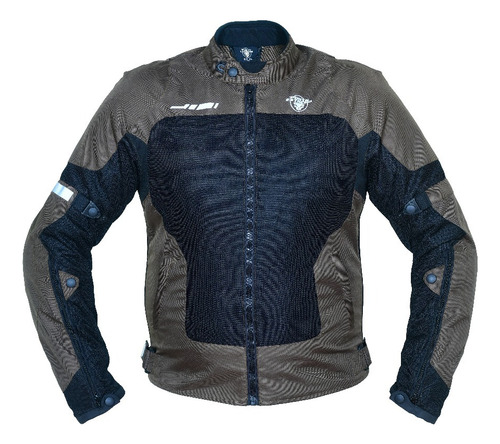 Chamarra Moto Punto Extremo Racer Impermeable Con Ec2 Marrón Lisa M