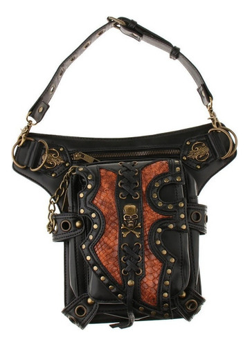 Bolsos La Cinturo Del Hombro Steampunk Pu Cuero Pierna