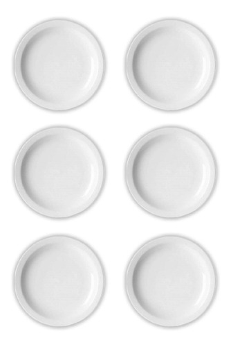 Plato Playo Verbano Recta De Porcelana 25 Cm X6