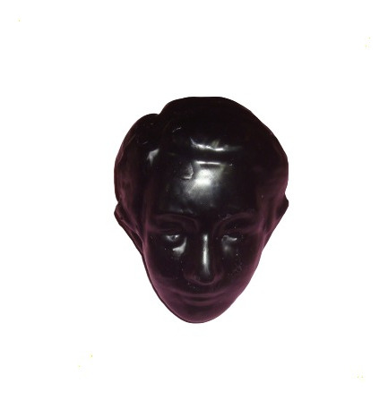 Vela Cabeça De Cera Masculina / Pequena Preta Para Promessa. Preto
