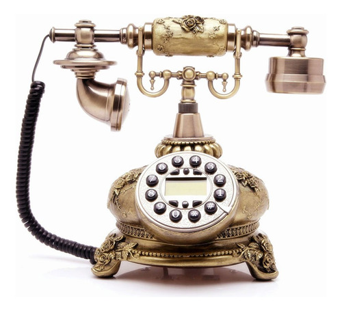 Teléfono Fijo De Estilo Antiguo Con Botón De Llamar,