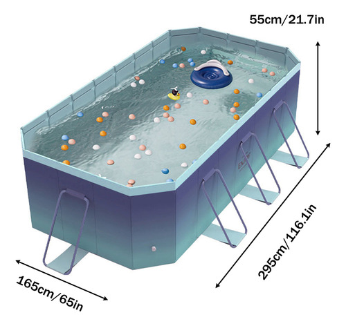 Piscina Grande Rectangular Para Exteriores Portátil De 3m