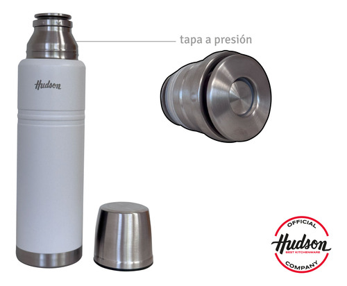 Termo 1 Litro + Mate Blanco Vaso