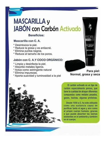 Mascarilla Con Carbón Activado Sheló Nabel 60ml Piel Suave