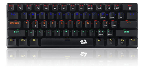 Teclado Gaming 60% Mecanico Switches Azul Redragon K613 Jax