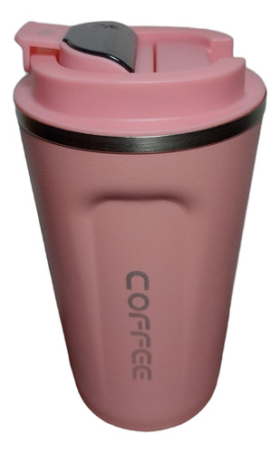 Vaso Térmico Con Sensor Estilo Cafetero Antivuelco Rosa Lisa