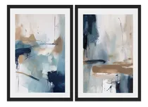 Comprar  Cuadros Deco Arte Abstracto Azul Modernos 43x63cm Set X2