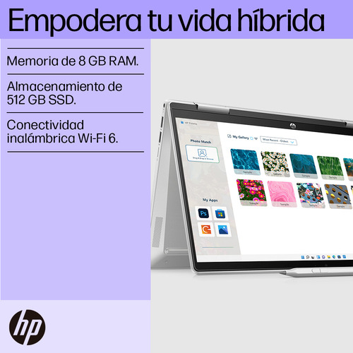 Laptop Hp 14-ek0010la X360 Intel Core I3 8gb 512gb Touch 14