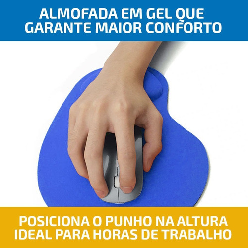 Mousepad Com Apoio De Pulso Em Gel Punho Previne Dores