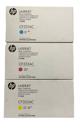 Pack Kit 3  Toner Hp   653a Cf321ac, 322ac, 323ac Facturado