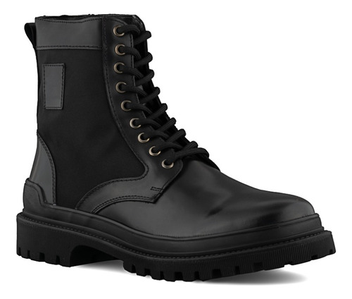 Bota Combat En Piel Vacuno Genuina Negro Para Hombre Dasalo