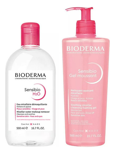 Bioderma Sensibio Pack Gel Moussant + H2o Agua Micelar 0.5l