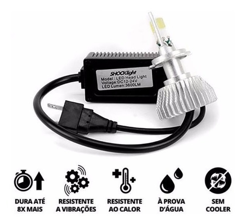 Kit Farol Milha Gol G4 2014 13 12 11 10 + Super Led H3 6000k