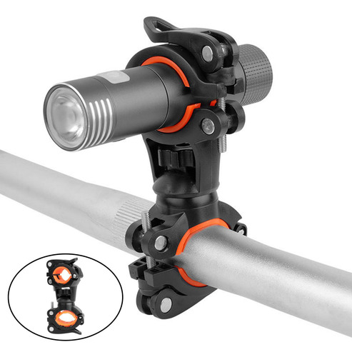 Soporte De Linterna De Bicicleta Soporte De Naranja Negro